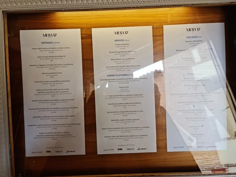menu 1 of Mesa12 Restaurante