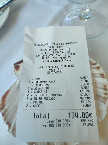 menu 0 of Mesón do Marisco