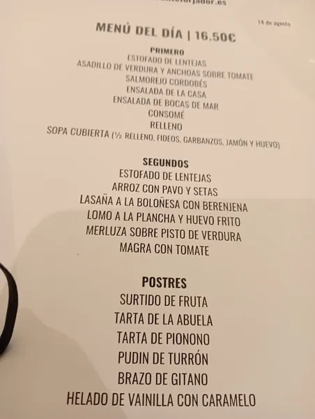 menu 0 of Restaurante Forjador