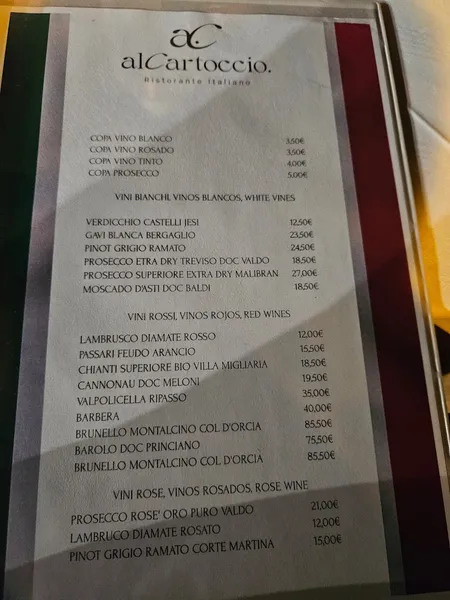 menu 1 of Al Cartoccio