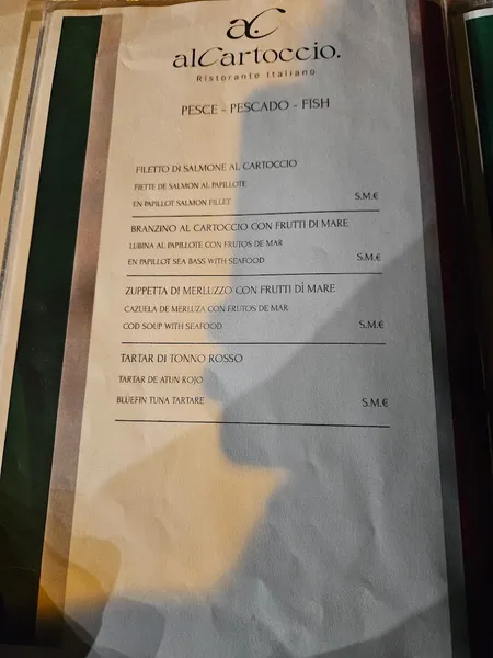 menu 2 of Al Cartoccio