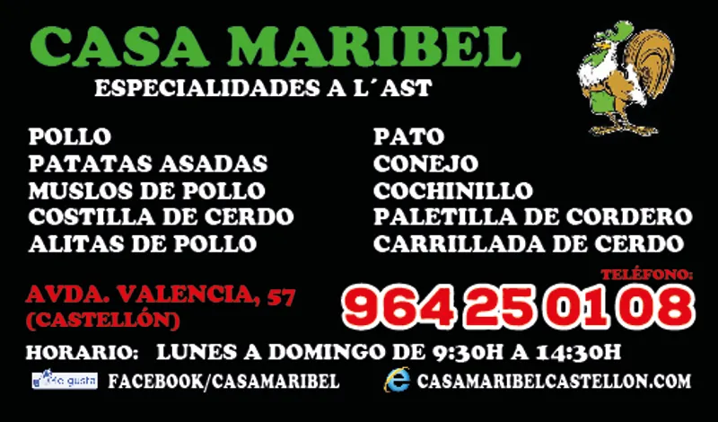 menu 0 of CASA MARIBEL ASADOR DE POLLOS