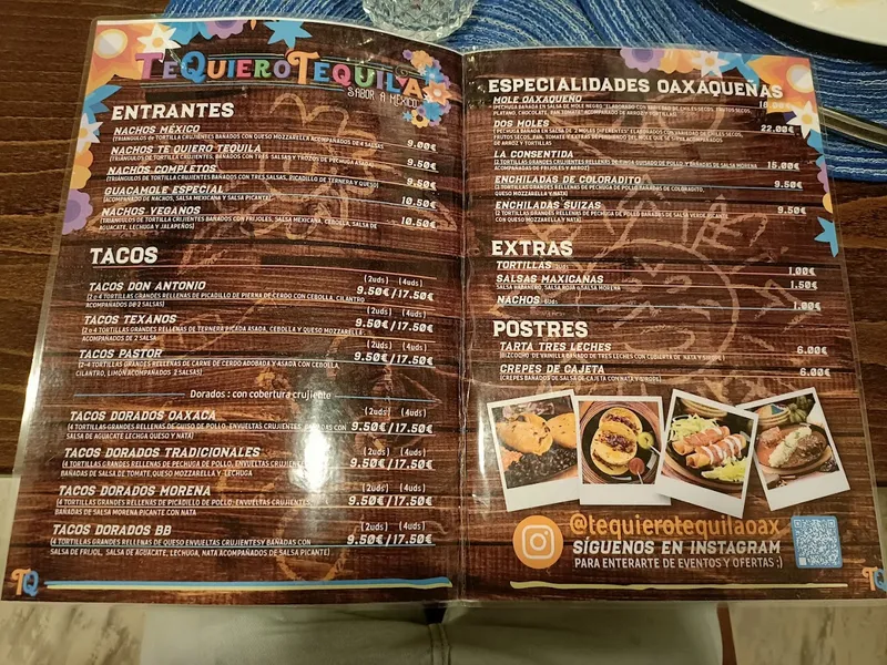 menu 0 of Te Quiero Tequila