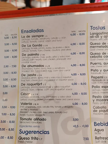 menu 0 of La Gorda te da de Comer