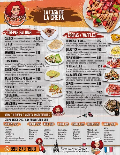 menu 0 of Laurys La Casa De La Crepa