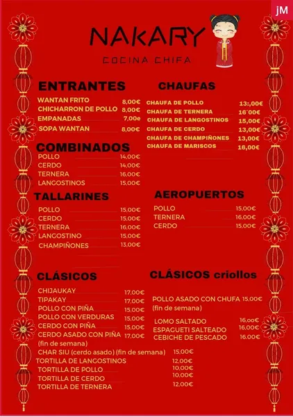 menu 0 of CHIFA NAKARY