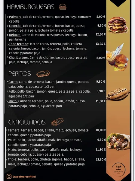 menu 1 of Las Palmeras Comida Venezolana