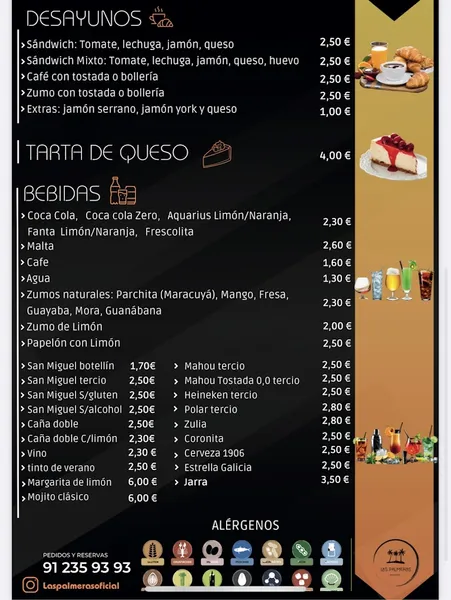 menu 2 of Las Palmeras Comida Venezolana