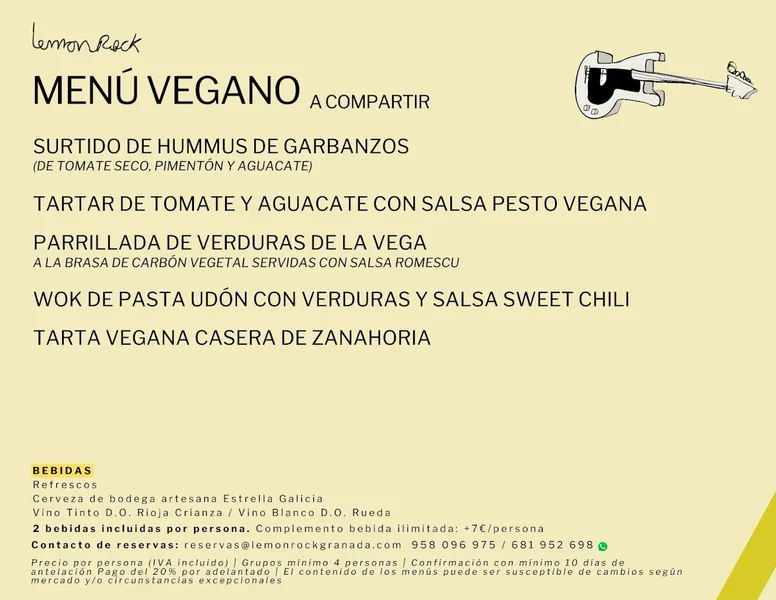 menu 2 of Lemon Rock Granada