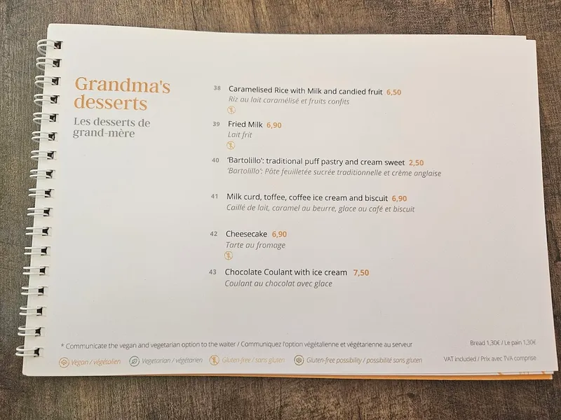 menu 1 of La Cuchara de Carmela