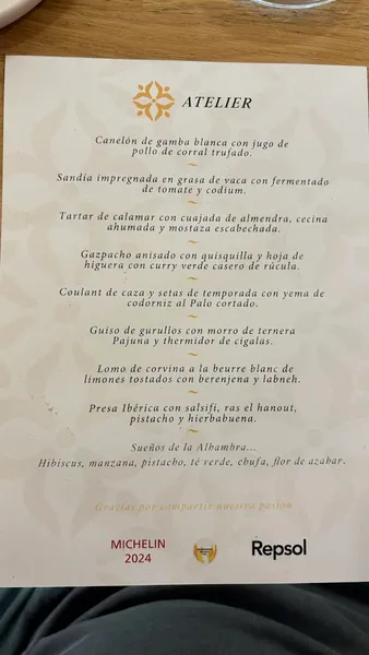 menu 1 of Atelier Casa de Comidas