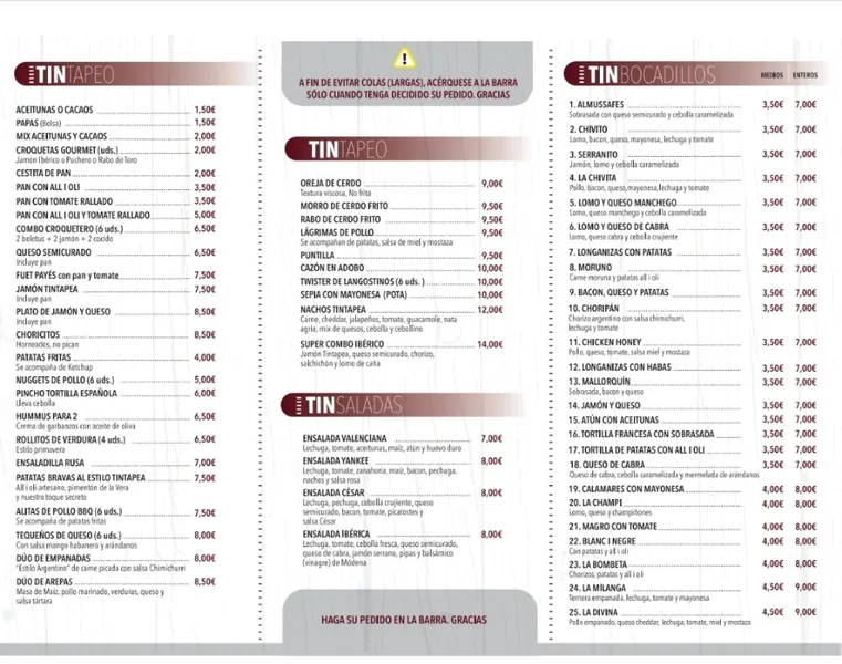 menu 0 of Tintapea Nou Mestalla