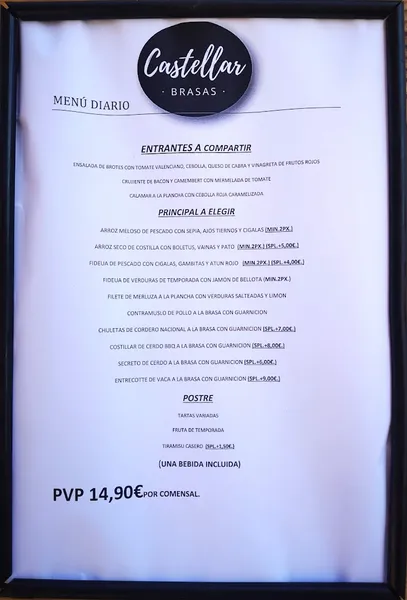 menu 2 of Restaurante Castellar Brasas