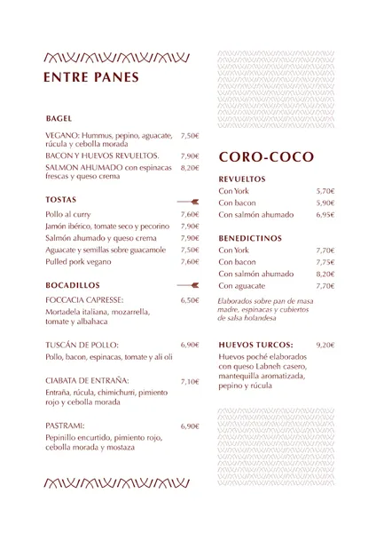 menu 0 of Newen Café & Bar