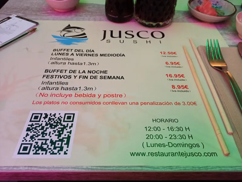 menu 1 of Restaurante Jusco Sushi
