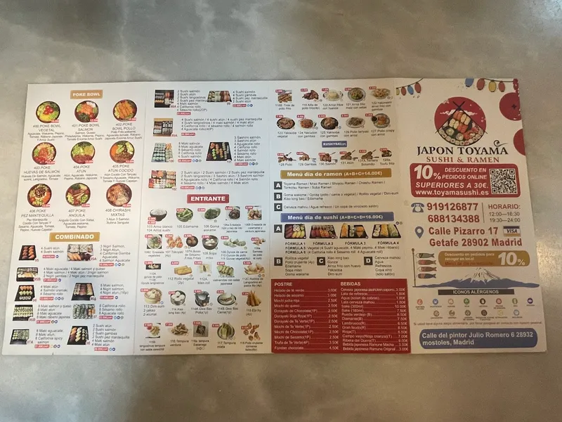 menu 0 of Japón toyama sushi & ramen toyamasushi.es