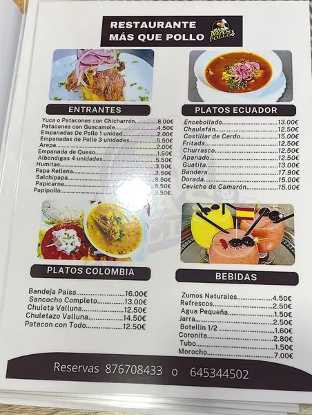 menu 0 of Más que Pollo