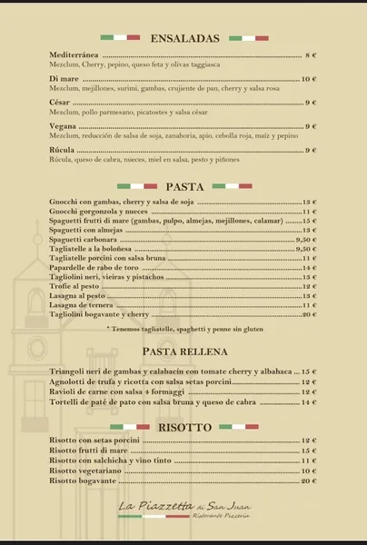 menu 0 of La Piazzetta di San Juan