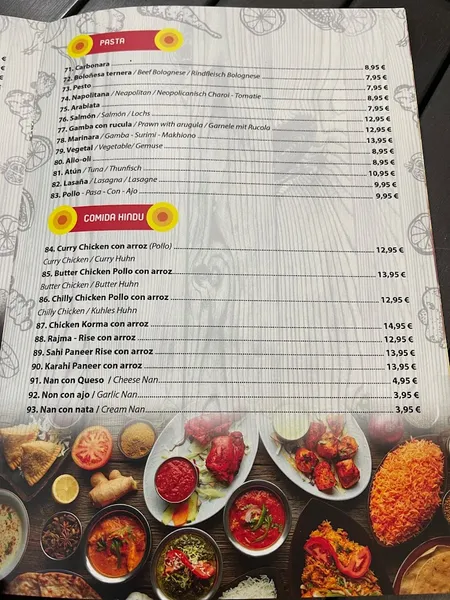 menu 0 of El Pizzero
