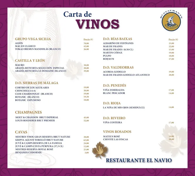 menu 1 of Restaurante el Navio - Málaga