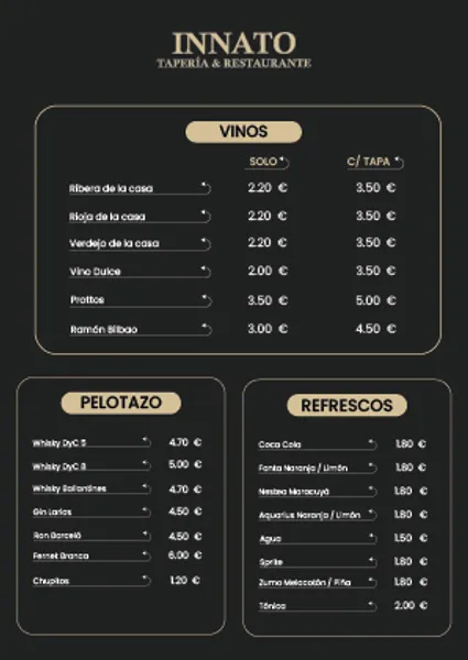 menu 0 of INNATO | Sabor malagueño