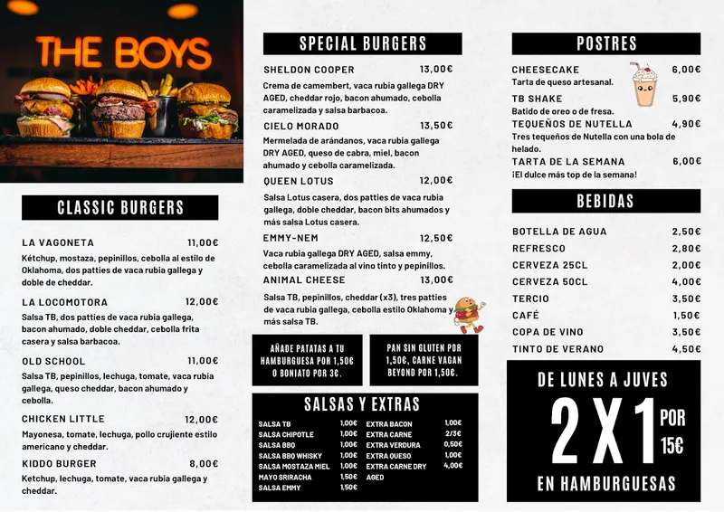 menu 1 of THE BOYS Burger