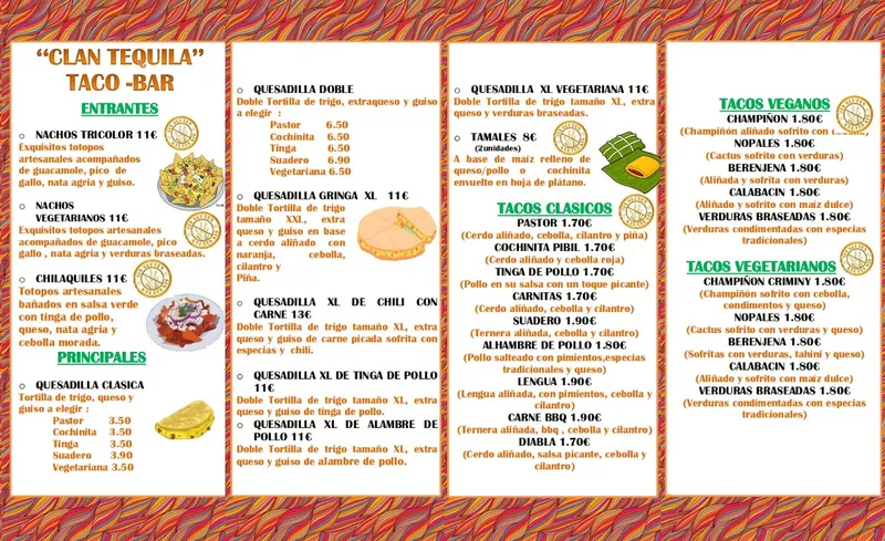 menu 0 of Clan tequila