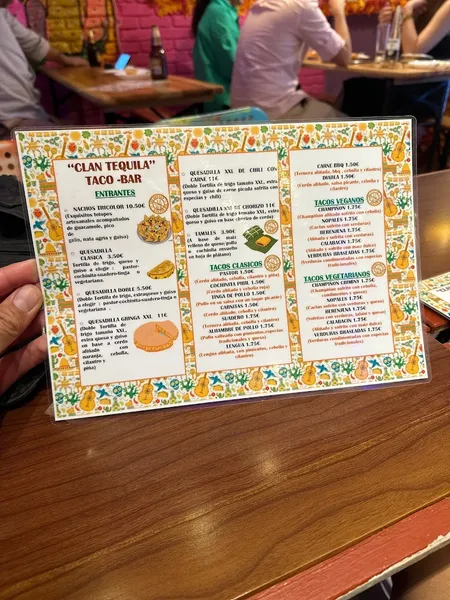 menu 1 of Clan tequila