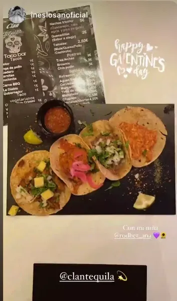 menu 2 of Clan tequila