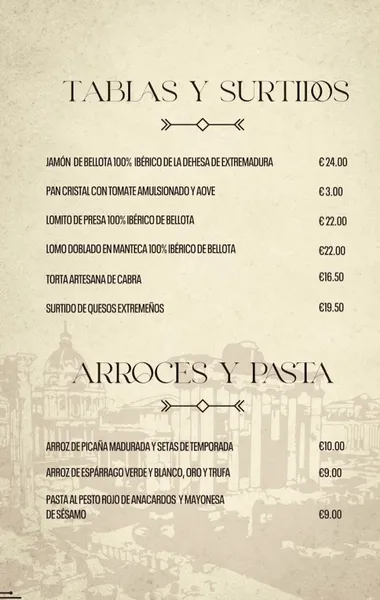 menu 1 of Restaurante Prima Porta
