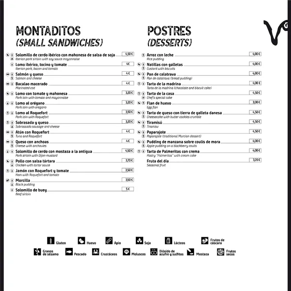 menu 2 of Las Viandas