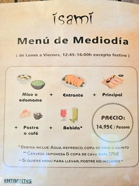 menu 1 of Isami