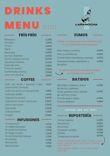 menu 2 of Cafeteria la panocha