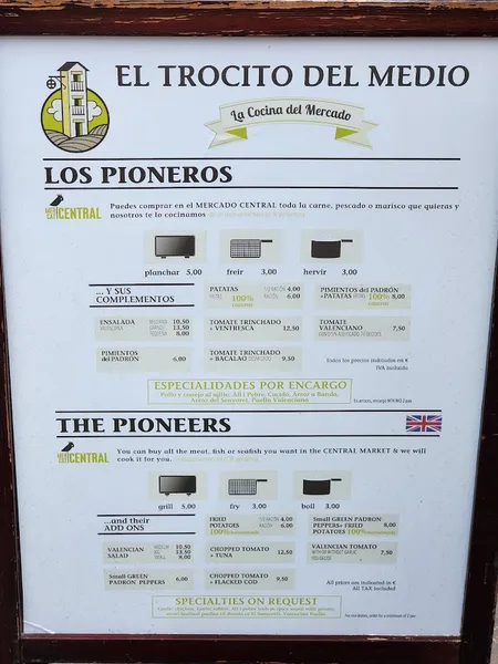 menu 0 of El Trocito del Medio