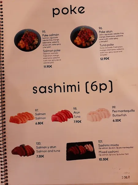 menu 1 of Bella Sushi