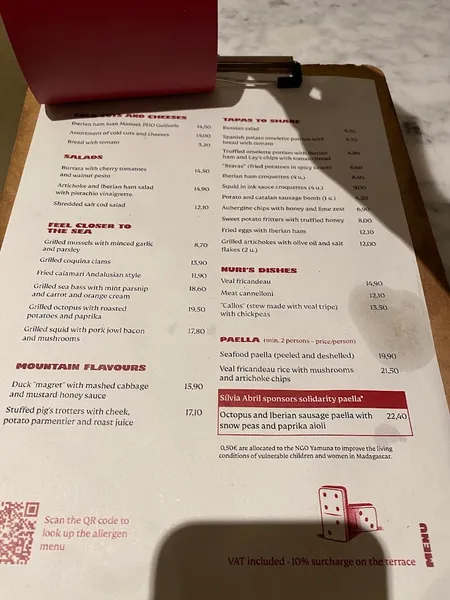 menu 0 of Bar Nuri