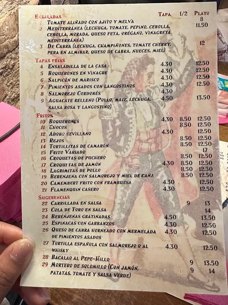 menu 1 of Casa Pepe Hillo