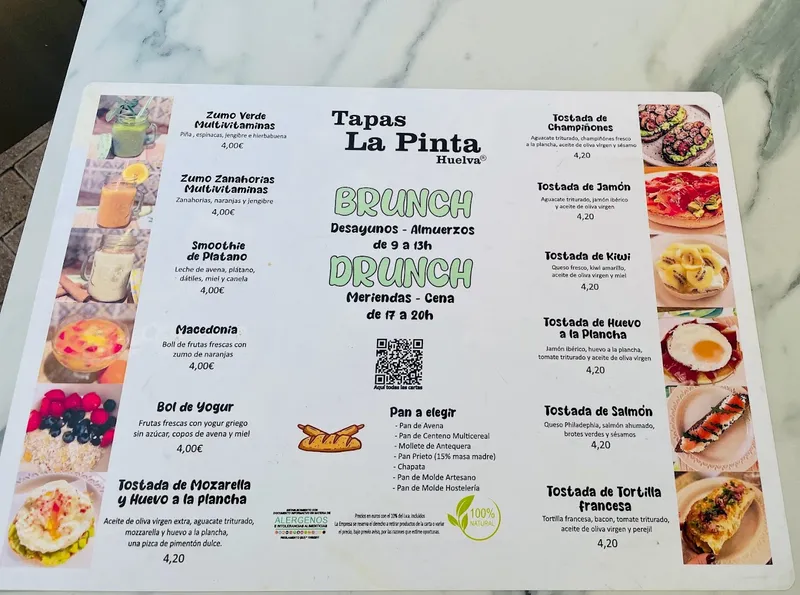 menu 0 of La Pinta .Huelva