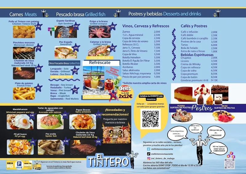 menu 1 of El Tintero