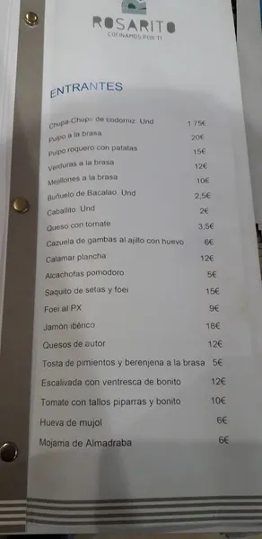 menu 2 of Asadero Rosarito