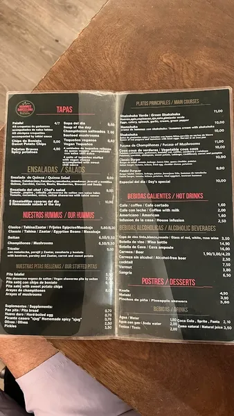 menu 1 of Hummus Barcelona