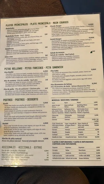menu 2 of Hummus Barcelona