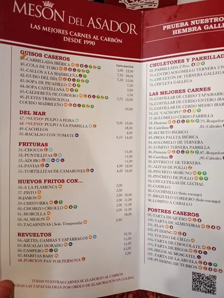menu 0 of Mesón del Asador