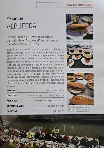 menu 2 of Restaurante La Albufera
