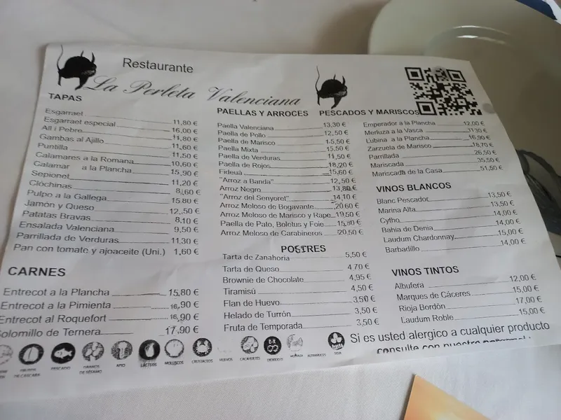 menu 1 of Restaurante la Perleta Valenciana