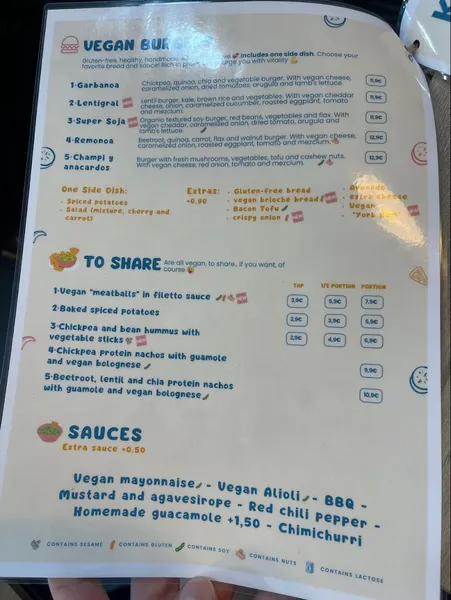 menu 0 of Kinoa Centro - Comida vegetariana y vegana