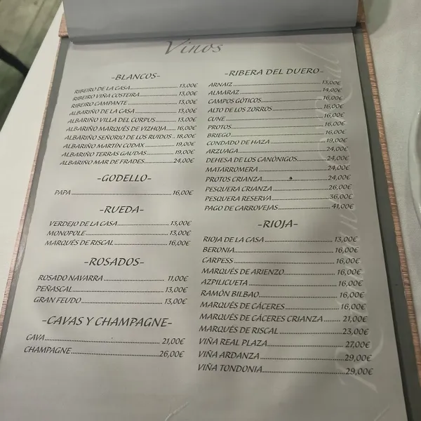 menu 0 of Restaurante O'Rosal