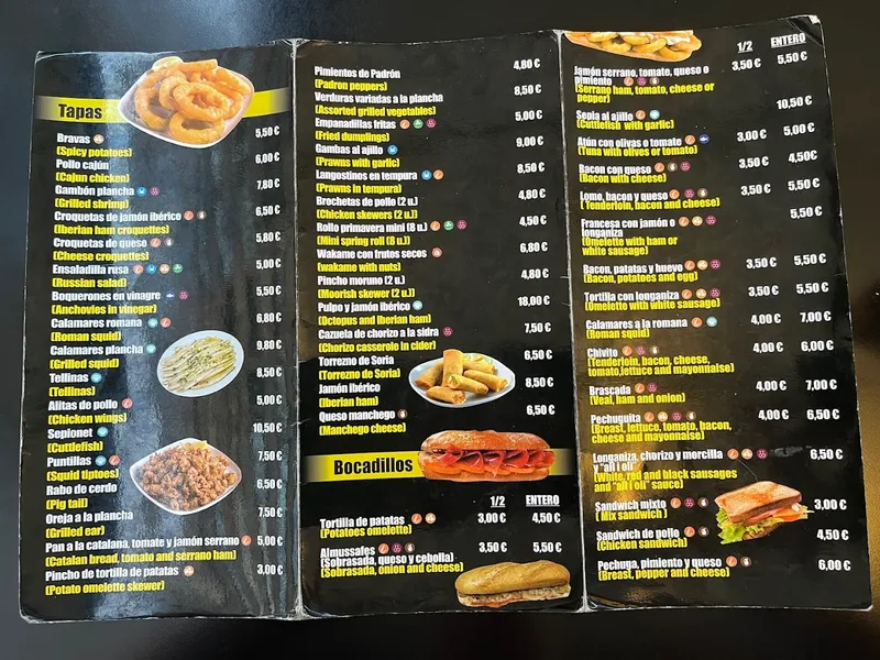 menu 0 of Bar Casa de Raquel