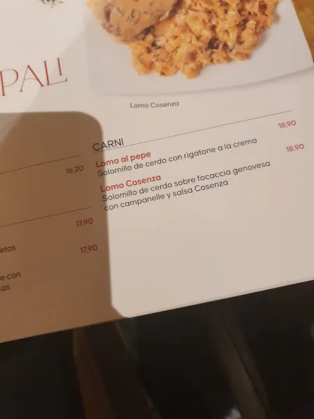 menu 1 of Restaurante La Tagliatella Huelva