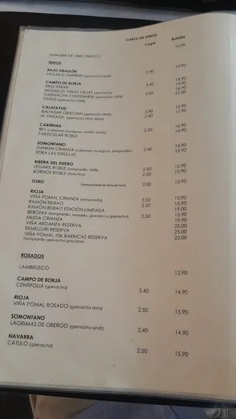 menu 2 of La Buganvilla